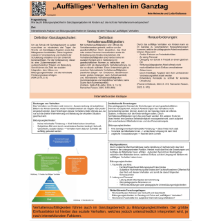 „Auffälliges“ Verhalten im Ganztag